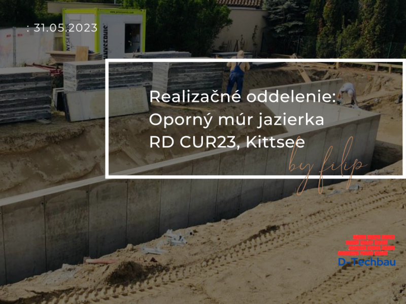 Realizačné oddelenie: Oporný múr budúceho jazierka Realizačné oddelenie: Oporný múr budúceho jazierka
