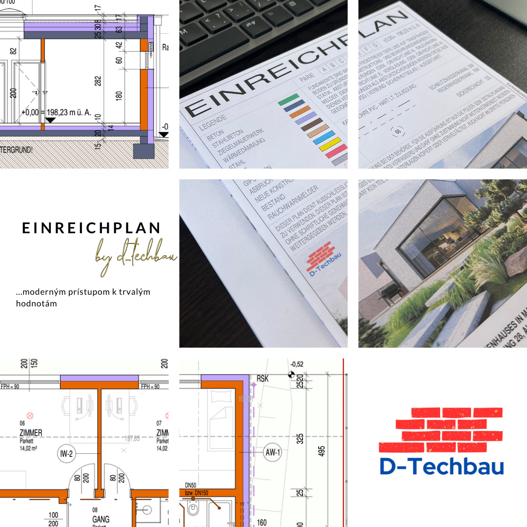 Einreichplan a dokumentácia pre stavebné povolenie v Rakúsku.