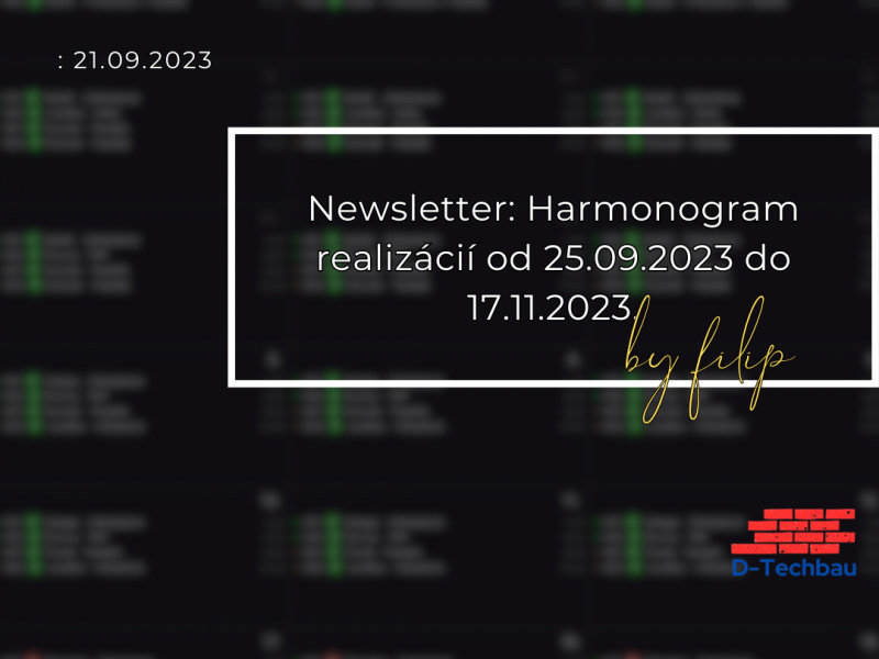 Newsletter: Harmonogram realizácií (od 25.09.2023 do 17.11.2023) Newsletter: Harmonogram realizácií (od 25.09.2023 do 17.11.2023)