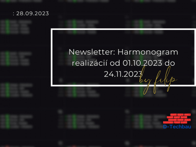 Newsletter: Harmonogram realizácií (od 02.10.2023 do 24.11.2023)