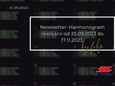 Newsletter: Harmonogram realizácií (od 25.09.2023 do 17.11.2023)