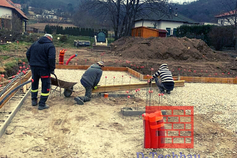 Stavba domu v Rakúsku - RD Polj21 Hainburg an der Donau - Lôžko z kameniva pod Stavba domu v Rakúsku - RD Polj21 Hainburg an der Donau - Lôžko z kameniva pod