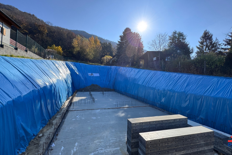 Betonáž základovej dosky (foto 1.)